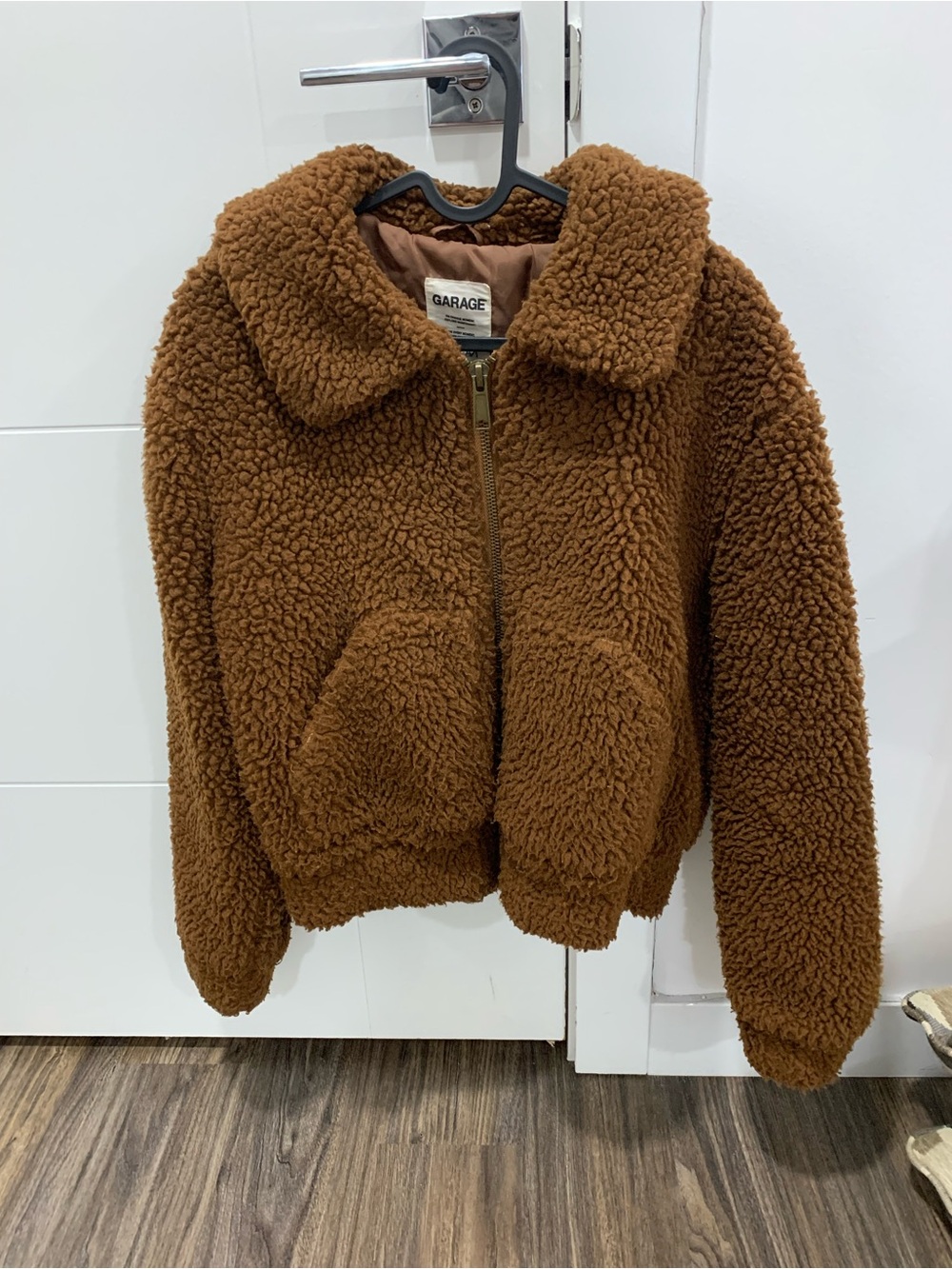 Garage Chestnut Brown Sherpa Zip-Up Jacket